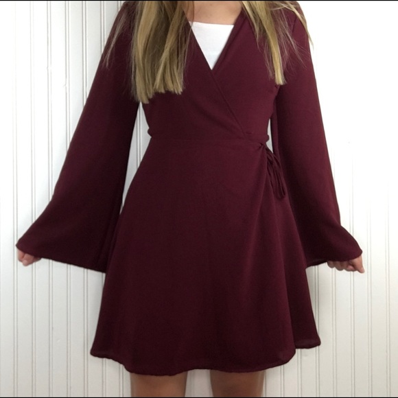 Altar'd State Dresses & Skirts - Altar’d State Burgundy Wrap Dress